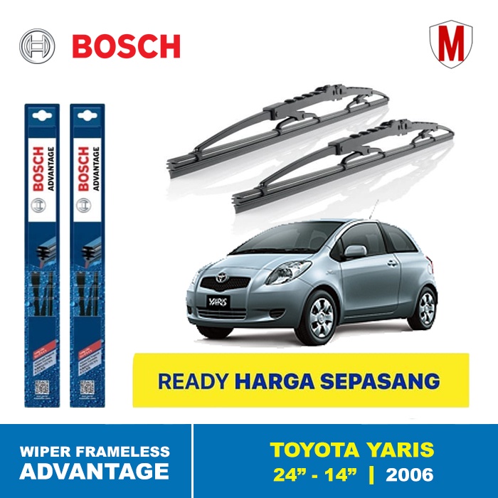 WIPER BLADE MOBIL TOYOTA YARIS 2006 BOSCH ADVANTAGE 24&quot; - 14&quot;