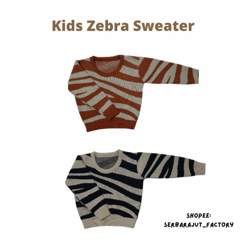 Kids Zebra Sweater Rajut Anak Unisex 2-6th