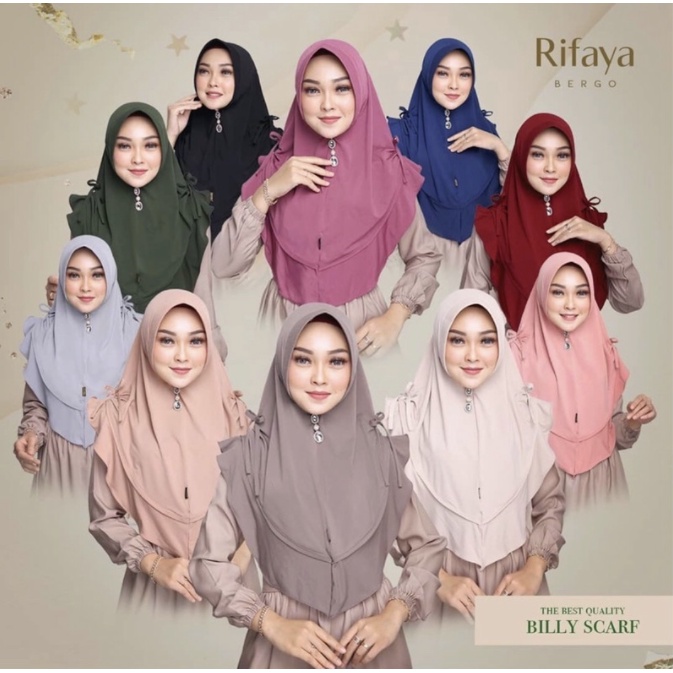 Kimar Instan / Jilbab Bordir / Jilbab Polos / Bergo Instan Rifaya Bergo