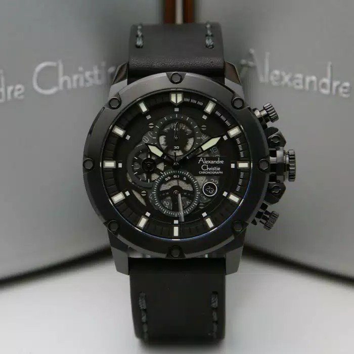 Jam tangan pria Alexandre Christie AC 6564 / AC 6416 black Original