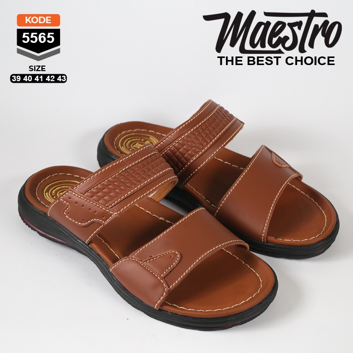 Sandal pria terbaru kekinian sendal slide cowok slop laki laki casual karet kulit dewasa selop simpel murah hitam coklat tan mocca