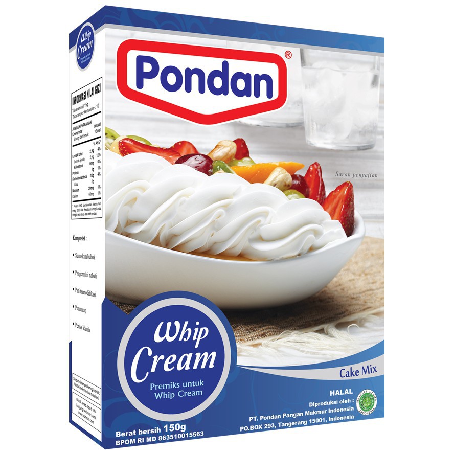 

Pondan Whip Cream 150gr