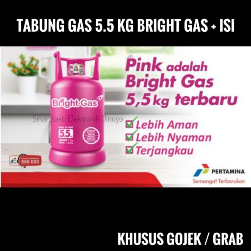 Tabung Gas LPG Elpiji Bright Gas 5.5 KG 5,5 KG 5.5kg + Isi