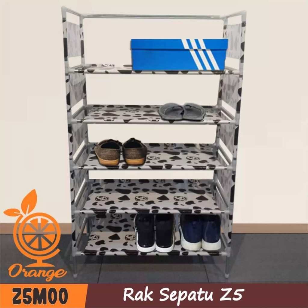 Rak Sepatu 4 Susun Rak Sepatu Portable Motif Lucu Polkadot Moo Rak Sepatu 4 Ruang Serbaguna GOSHOP88