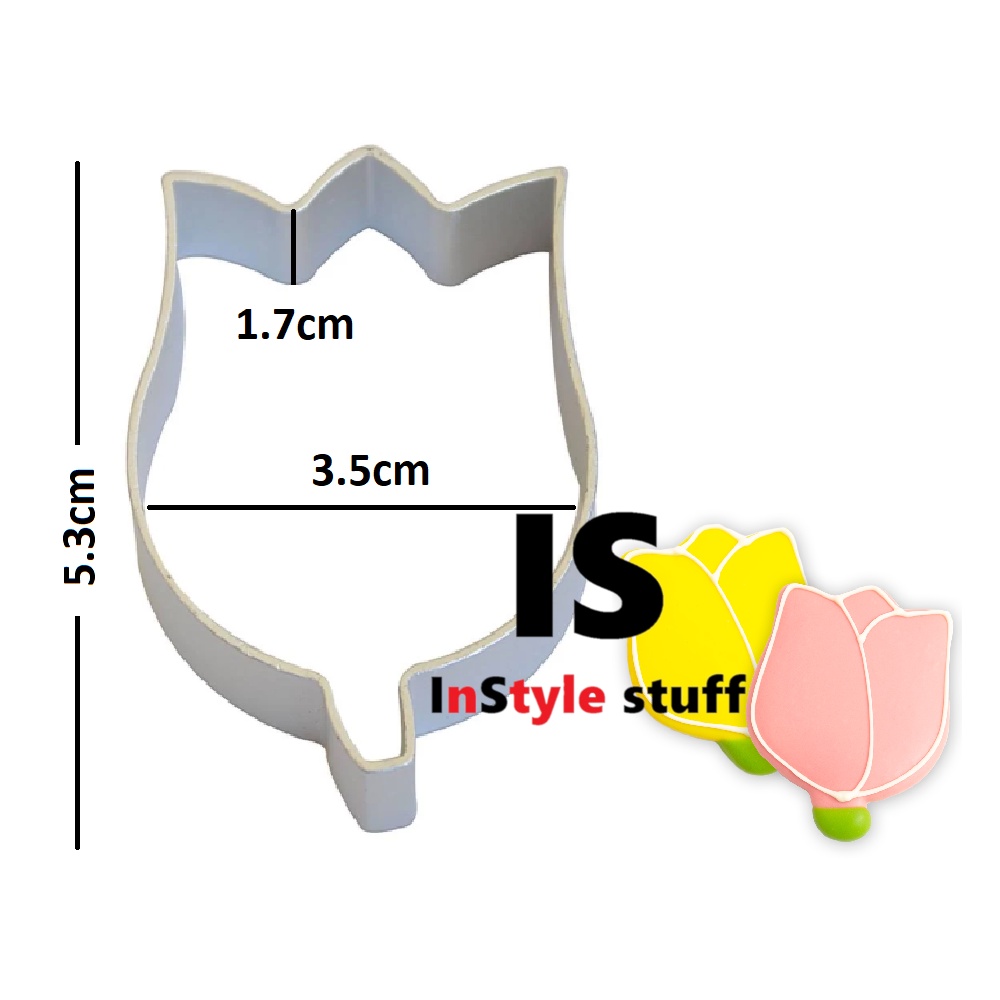CETAKAN NASTAR TAIWAN TULIP - CUTTER ALUMINIUM PEMOTONG ADONAN KUE KERING COOKIES BISKUIT BENTUK TUL