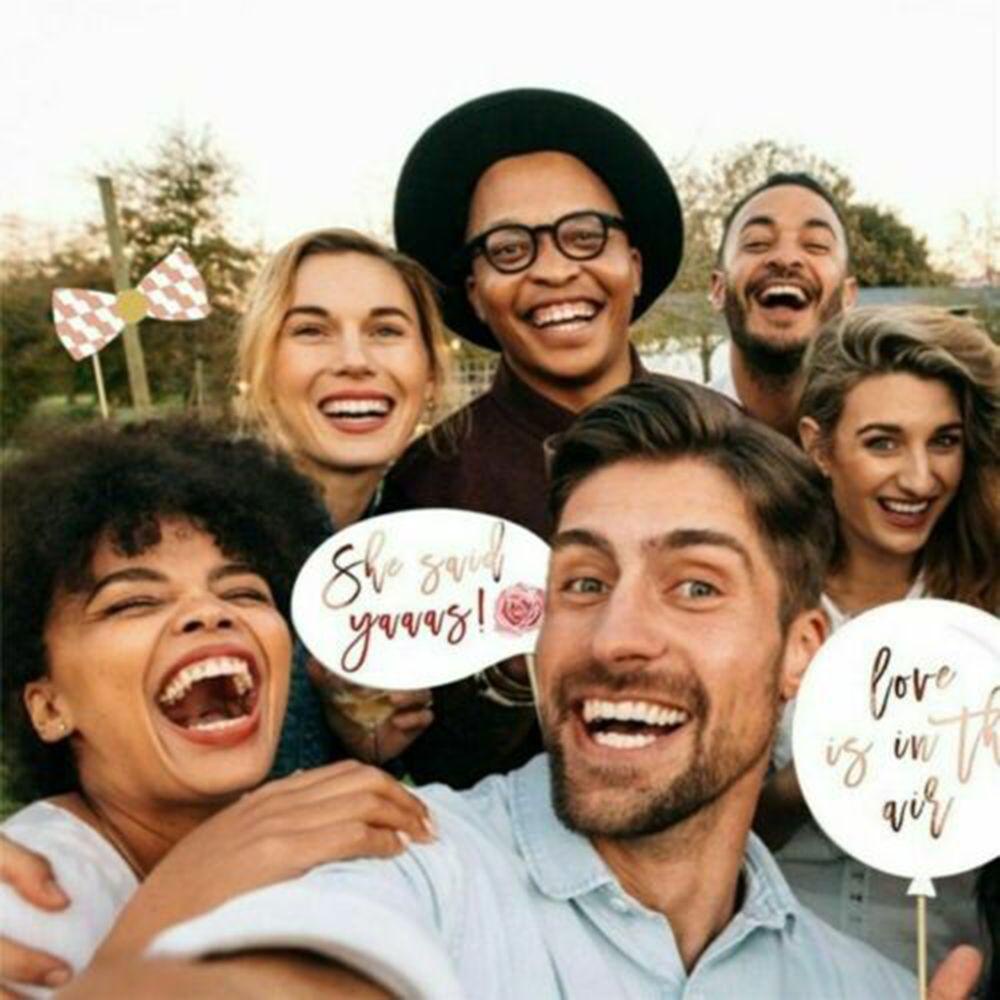 Solighter 23pcs Wedding Props DIY Pengantin Bridal Photobooth Dekorasi Pesta