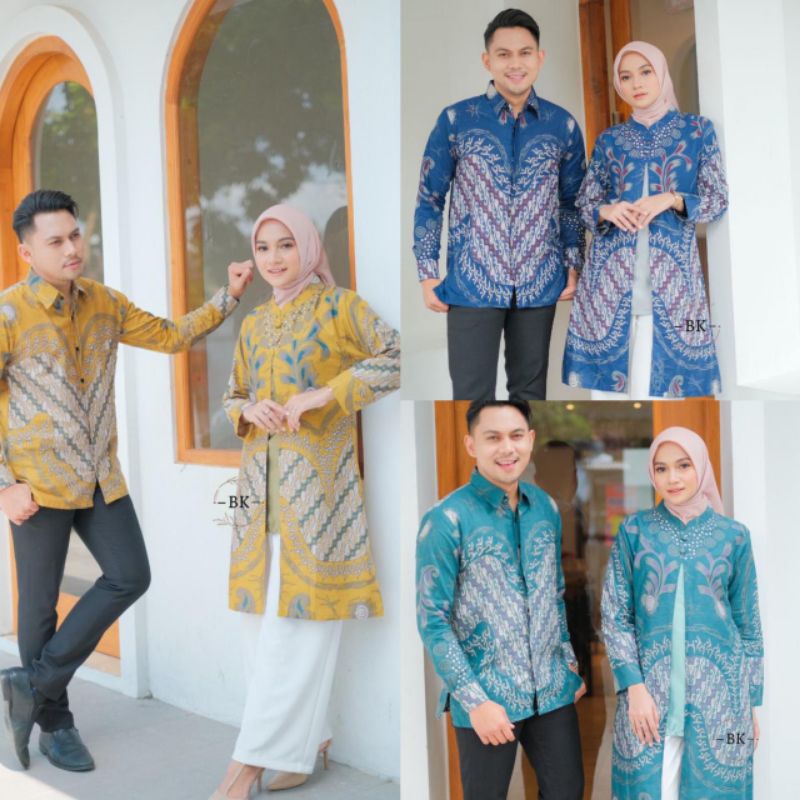BATIK COUPLE MODERN KOMBINASI LARASATI BOLERO ||ATASAN KERJA||M-L-XL-XXL-3L