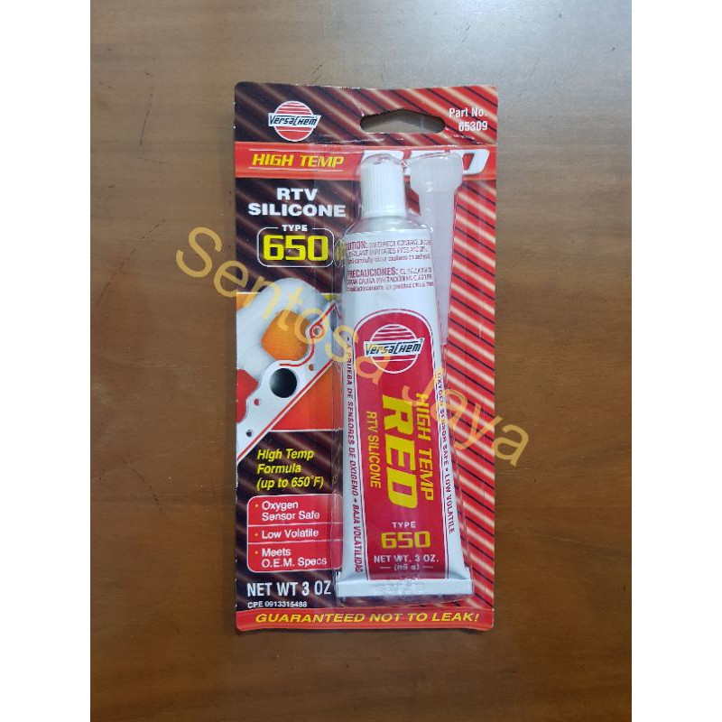 Lem Sealer / Silicone Red RTV High Temp 650 85 gram Versachem