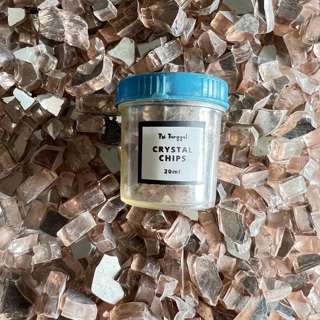 Crystal Stone ROSEGOLD Batu Kristal 20cc glass shards nuggets fairy chips mica flakes geode quartz brazil healing crushed Crystal Chips Hiasan Resin Padat Padatan DIY Craft Dekorasi Manik  Grosir Prakarya Mala