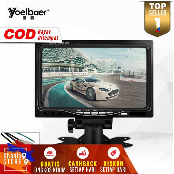 Layar Monitor Mobil TFT LCD 7 Inch Monitor Kamera Parkir Murah Reverse Camera Car