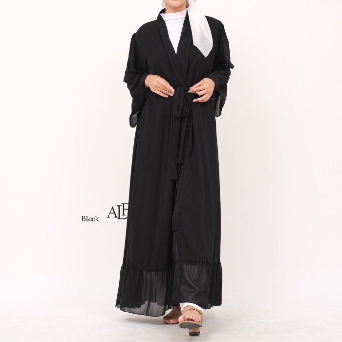 Raneea Abaya by Alfaina / Long Outer Cardi Susun Ceruty Wanita