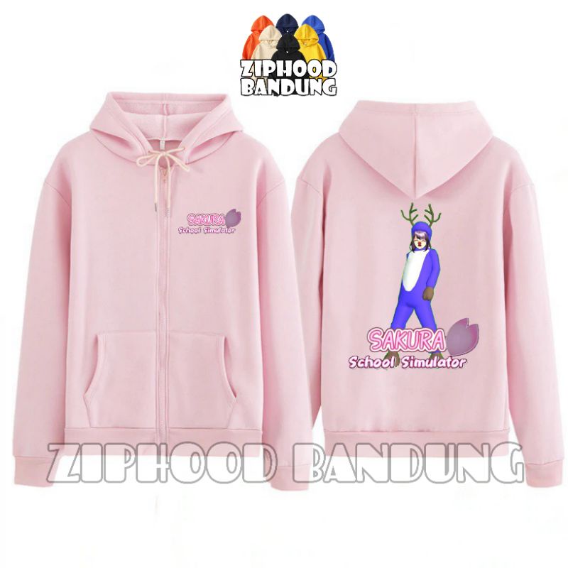ZIPHOOD BANDUNG - Jaket Zipper Anak Perempuan Gamer - SAKURA SCHOOL SIMULATOR Kostum Rusa