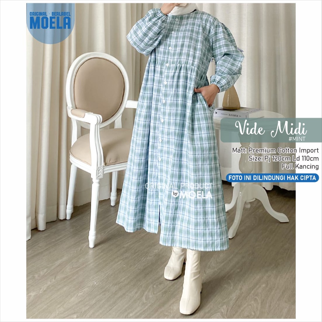 VIDE MIDI | MIDI MOELA | MIDI KOTAK - KOTAK | DRESS