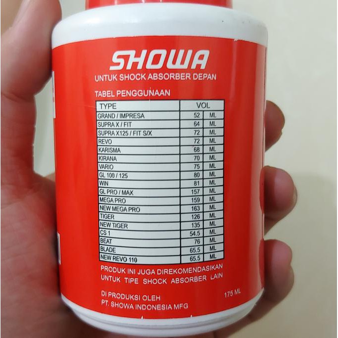 Diskon Oli Sok Oli Shock Depan Honda Showa Ahm 175Ml Original