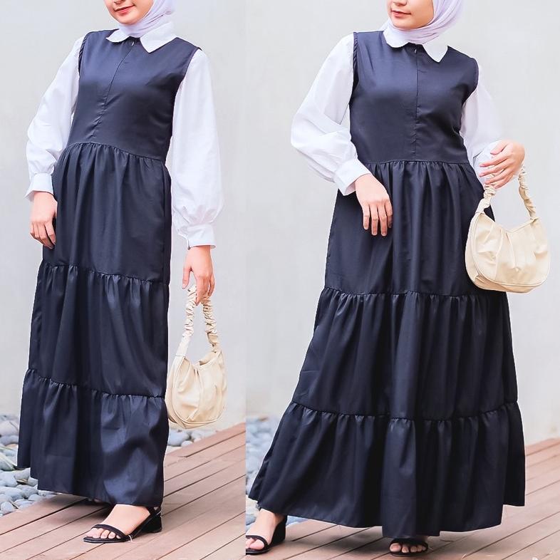 Innap Maxi Dress / Inner Dress / Long Dress Tanpa Lengan / Maxi Dress Flare Wanita