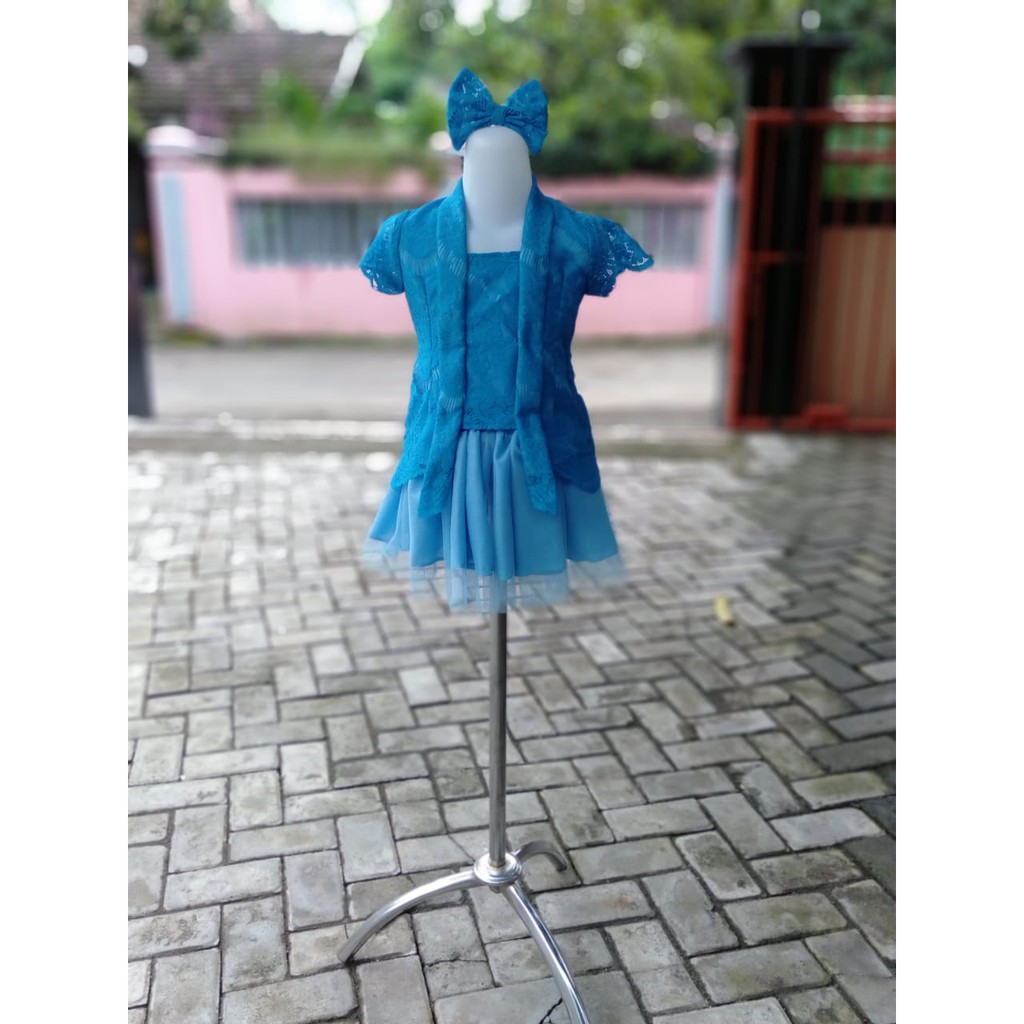 TUTU DRESS ANAK 5-7 TAHUN WARNA TURKIS {READY STOK}