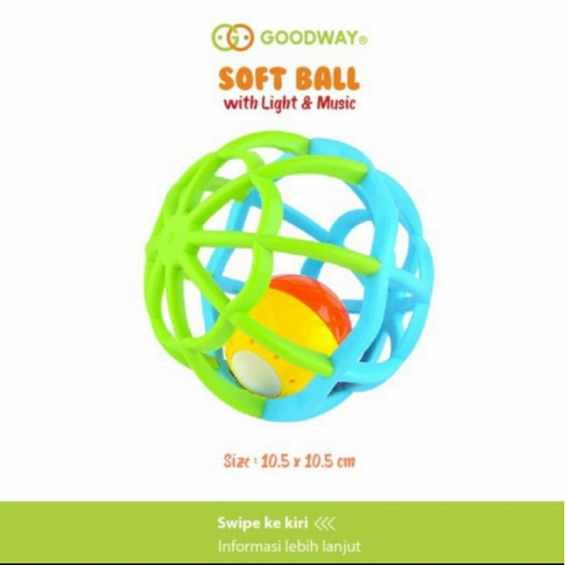 GOODWAY Soft Ball with Light and Music Mainan Bayi Bola Musik Lampu