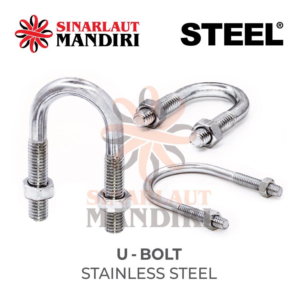 U Bolt / Baut U Stainless Steel 3/8 x 8