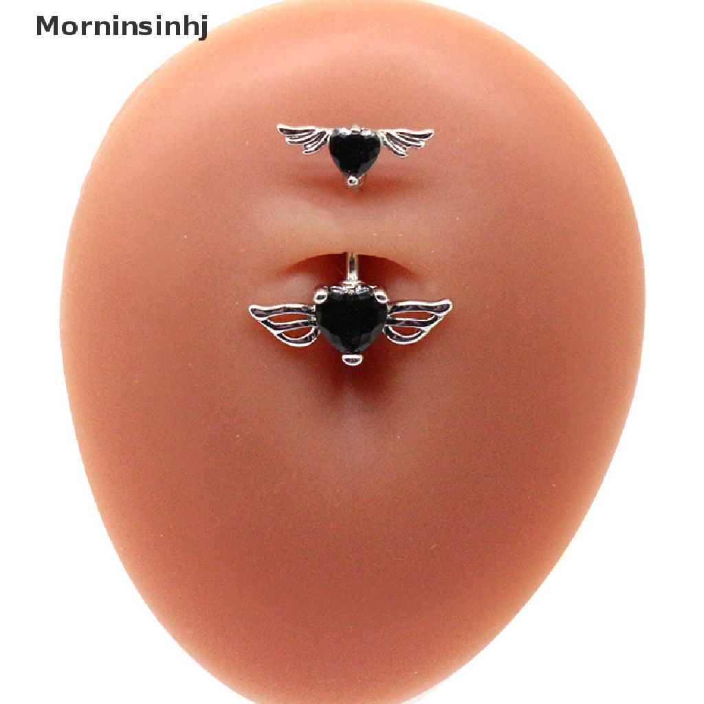 Mornin Cincin Pusar Untuk Wanita Perhiasan Tindik Pusar Malaikat Kuku Berbentuk Hati Cincin Pusar Stainless Steel Navel Ring Piercing Belly Bar Body Jewelry id