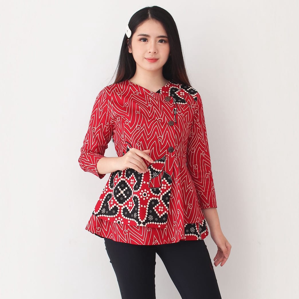 Batik wanita - Atasan blouse batik wanita fashion 184 SG-RED C