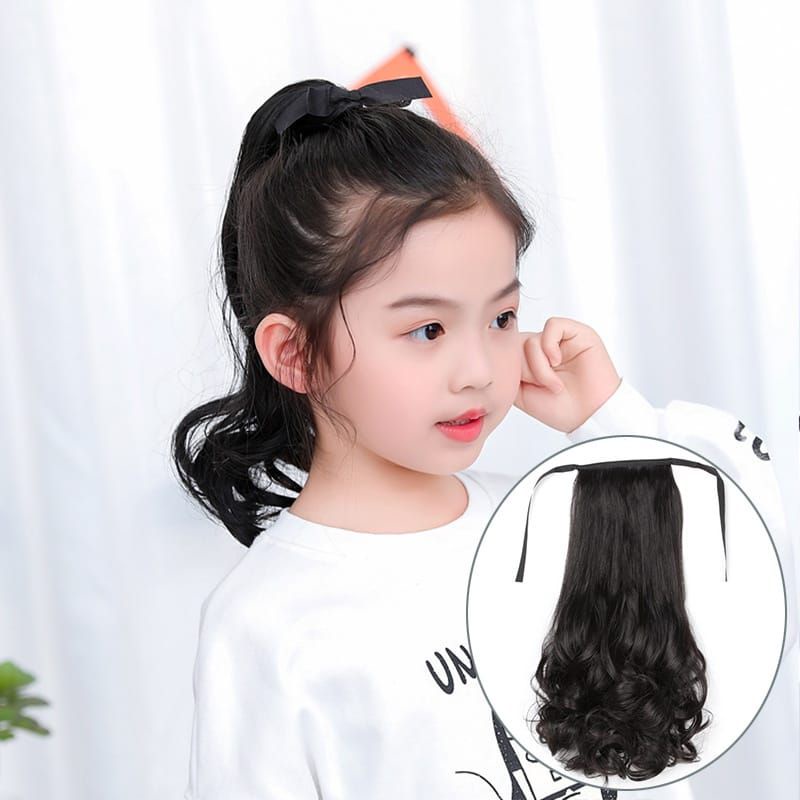 family games RAMBUT PALSU ANAK IKAT ponytail hair clip curly wig anak jepitan pita anak jepitam rambut anak