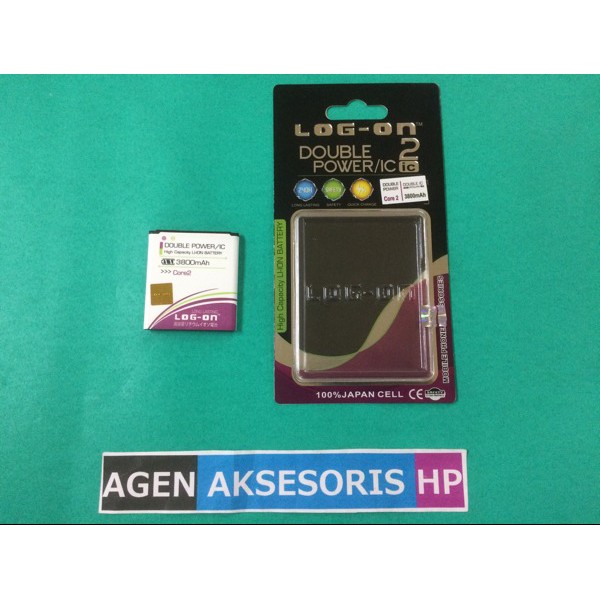 Baru masuk.. Batre Samsung Core 2 G355H Baterai LOG-ON Double Power IC 3800mAh