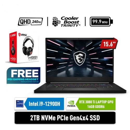 MSI GS66 12UHS-218 i9-12900H 32GB 2TB SSD RTX3080Ti 16GB WIN11 QHD 240Hz