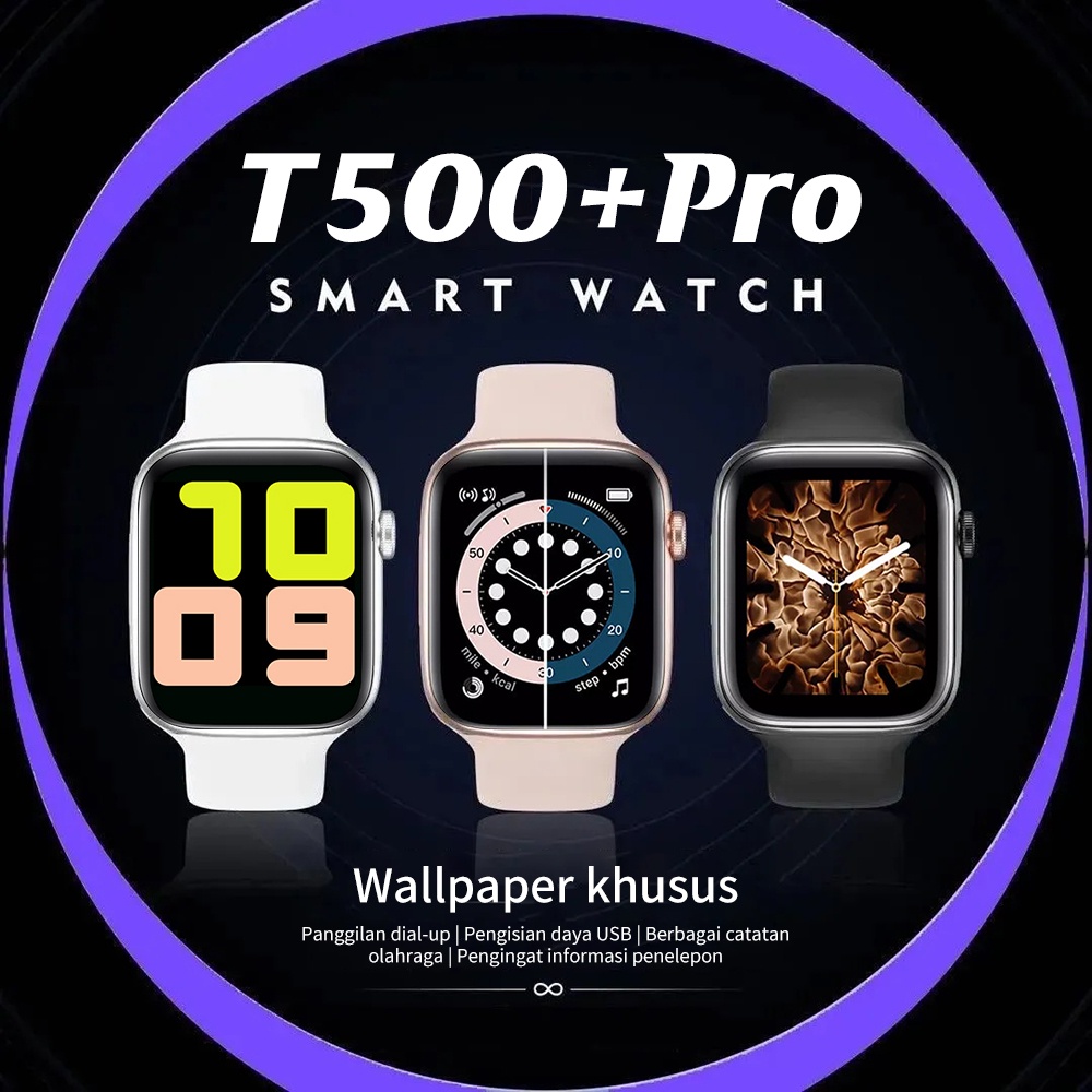 [✅COD] T500 Smart watch IP67 Anti air dengan Monitor Detak Jantung / Tidur（Full Screen Touch ）