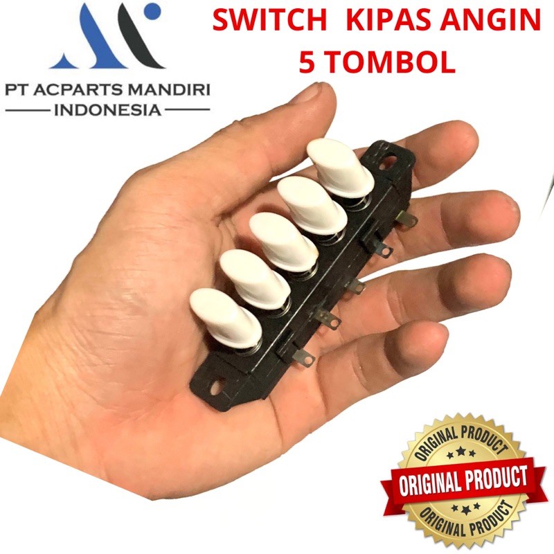 tombol switch saklar kipas angin 5 tombol oval