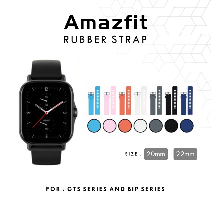 Amazfit New Rubber Strap for GTS / GTS 2e/ GTS 2/ GTR42/ GTR 47/ GTR 2/ GTR 2e/ Bip/ Bip U