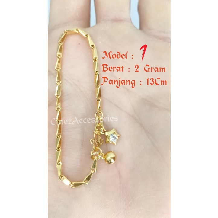 Gelang Anak Motif Padi 2 Gram Emas Muda