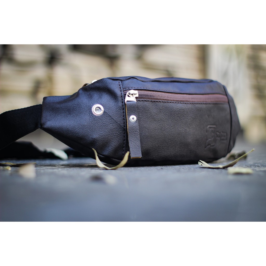 Rancis jaya - Waistbag Bahan Kulit sintetis ANTI AIR | Tas Selempang Waterproof pria wanita