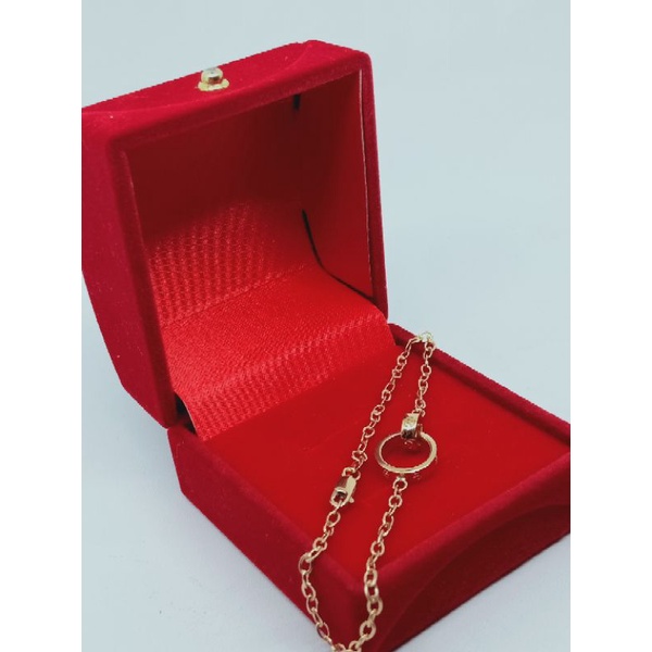 gelang rantai nori + cart*r/ gelang perak asli silver 925 lapis emas/ gelang fashion wanita impor
