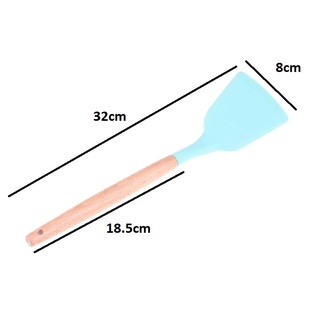 ELDE 1 - Spatula silikon gagang kayu tahan panas / spatula silicone color wooden handle / sutil silikon gagang kayu tahan panas / sodet alat masak