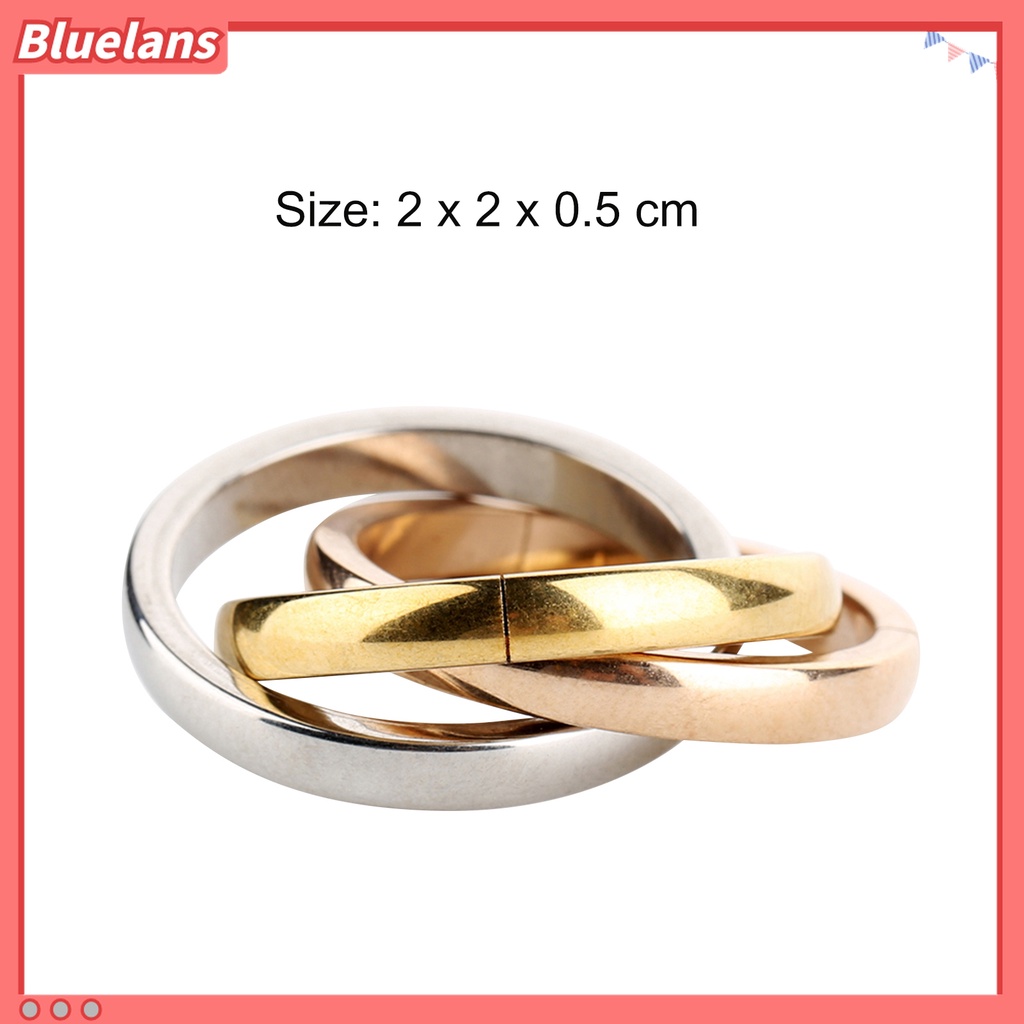 Cincin 3 Lapis Bahan Stainless Steel Model Slim Untuk Wanita