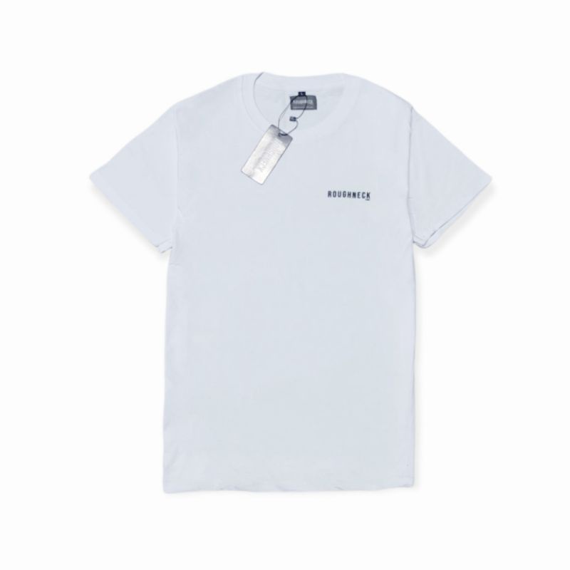 T-shirt Pria Roughneck Putih Sablon Timbul - Kaos Roughneck 1991 Sig Low White - Kaos Distro Roughne