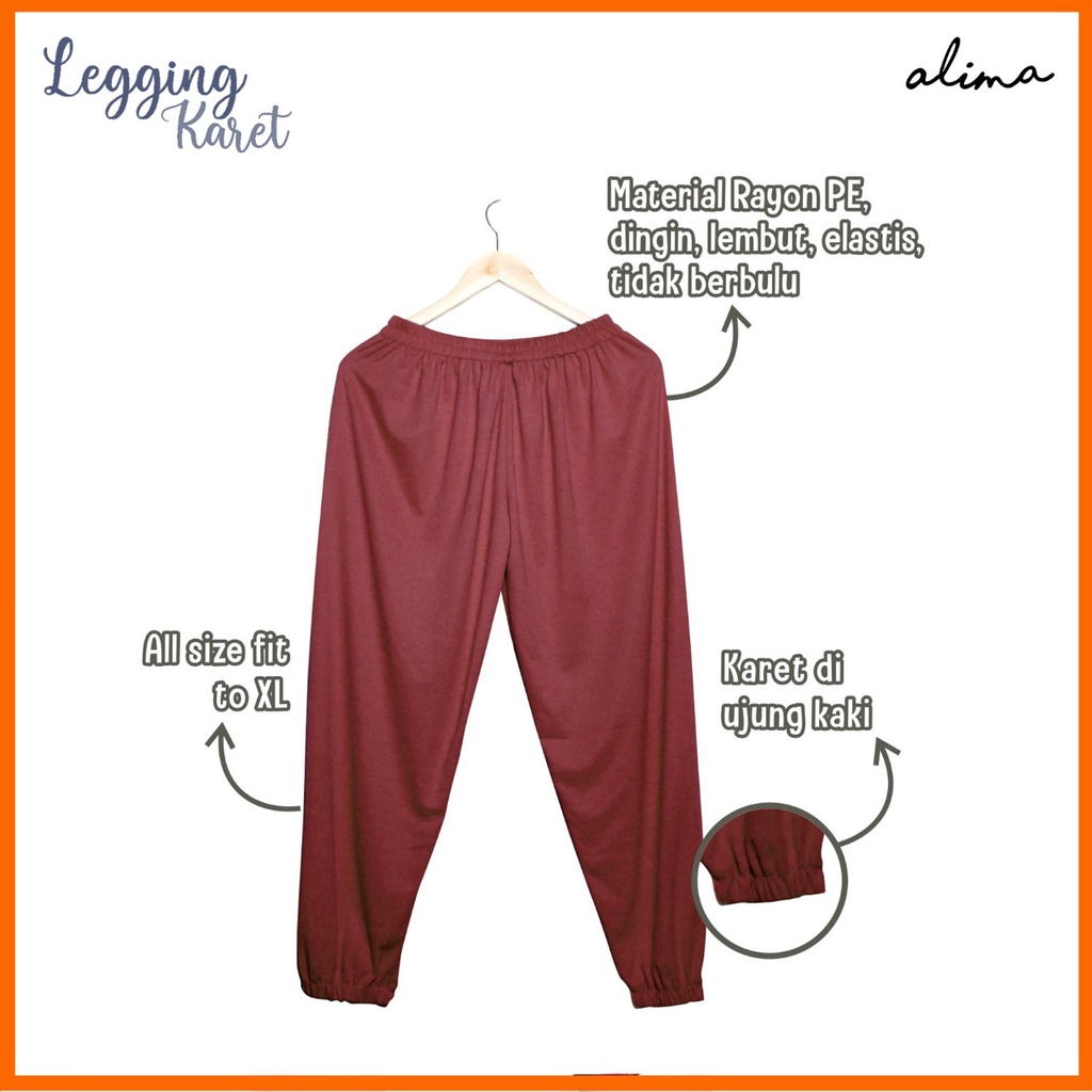 Legging Kaos Celamis Kerut dan Bisban Wanita Dewasa Muslimah By Alima