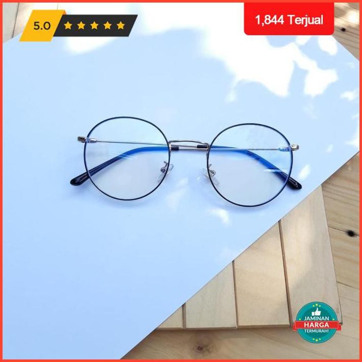 Big Sale Gratis Lensa Minus Kacamata Wanita Pria Korea Round 9813 - Essilor Crizal Premium
