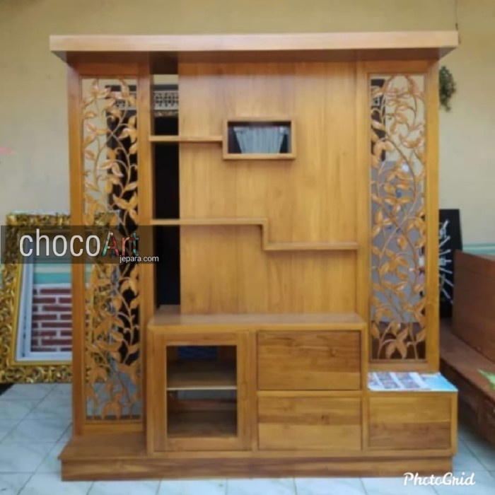 Partisi Penyekat Ruangan Dua Muka Kayu Jati Termurah by chocoart jepara custom terbaru