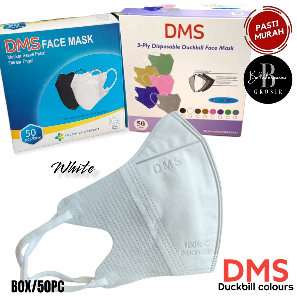 DB DMS CARE EMBOS FACE MASK - MASKER DUCKBILL 3PLY DMS CARE FACE MASK ISI 50PC