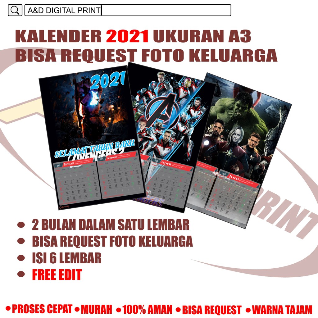 

KALENDER CUSTOME 2021. UKURAN A3. BISA EDIT FOTO KELUARGA
