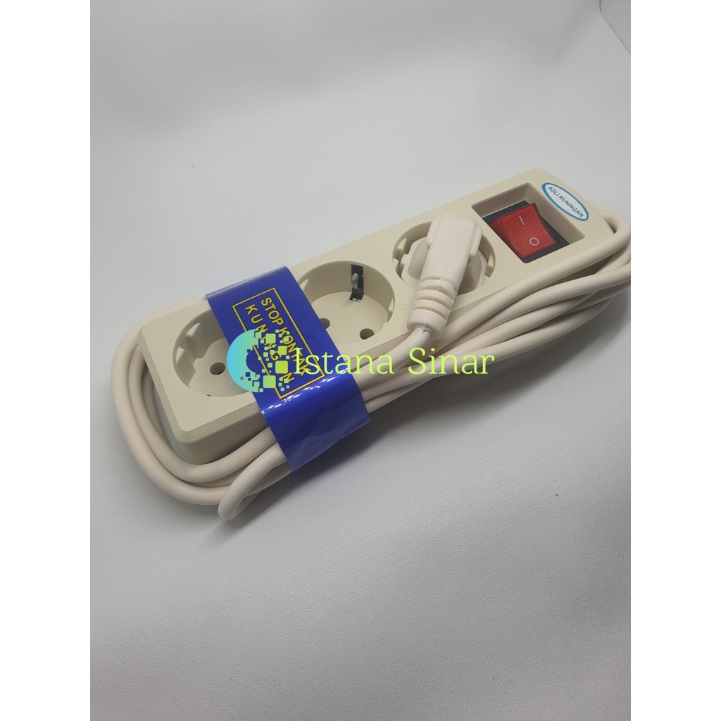 STOP KONTAK + KABEL 3 LUBANG 3 METER 3M COLOKAN LISTRIK STOPKONTAK