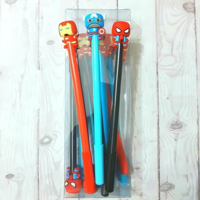 

PULPEN GEL FANCY UNIK LUCU KARAKTER MARVEL AVENGER isi 3pc