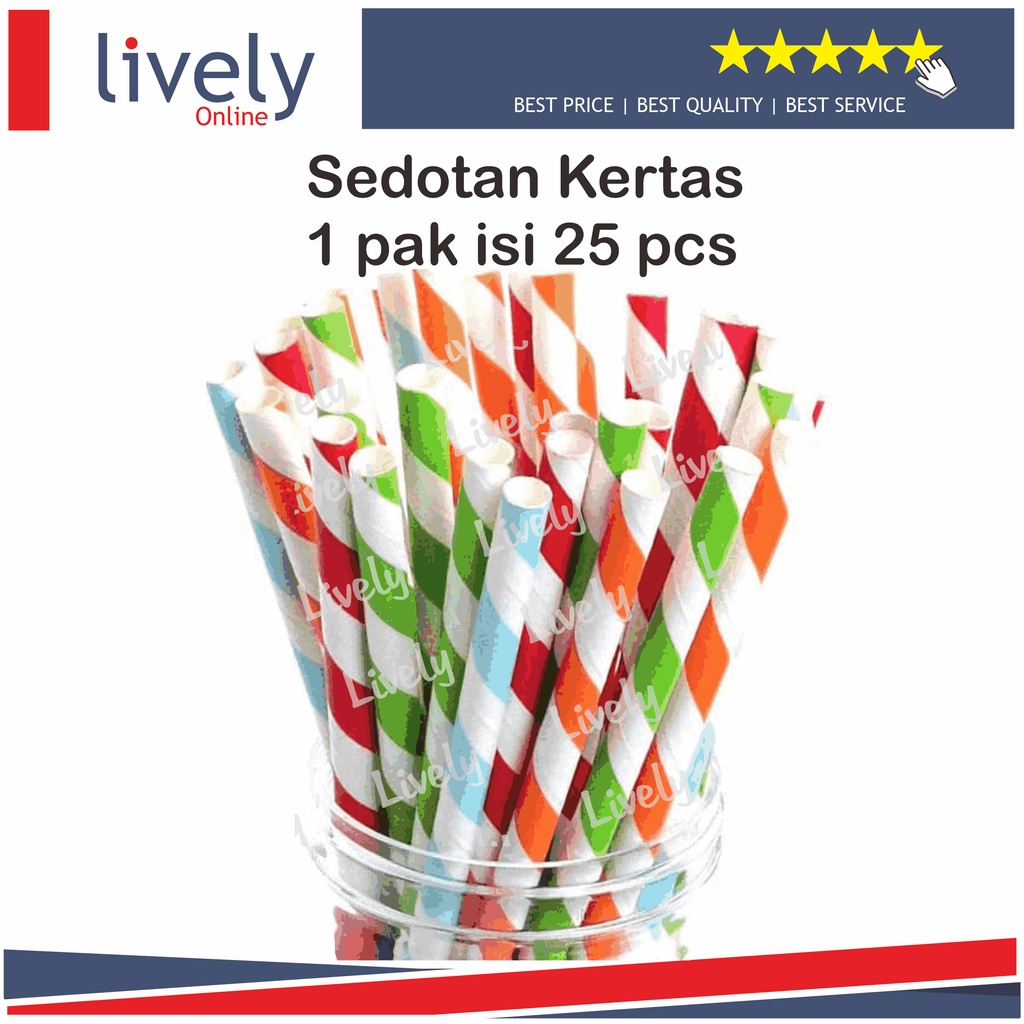 25 Pcs Sedotan Kertas Paper Straw