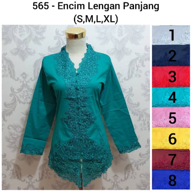 Kebaya Encim Lengan Panjang Bordir Modern Bali Murah Brukat Couple