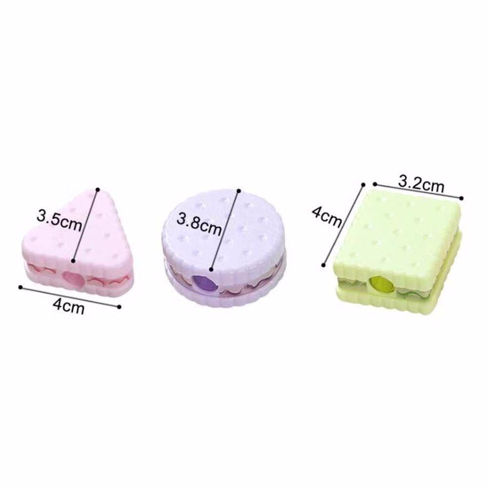 [Elegan] Alat Pengasah Pensil 1pcs Plastik Kue Permen Warna Perlengkapan Kantor Manual Cookie Sharpener