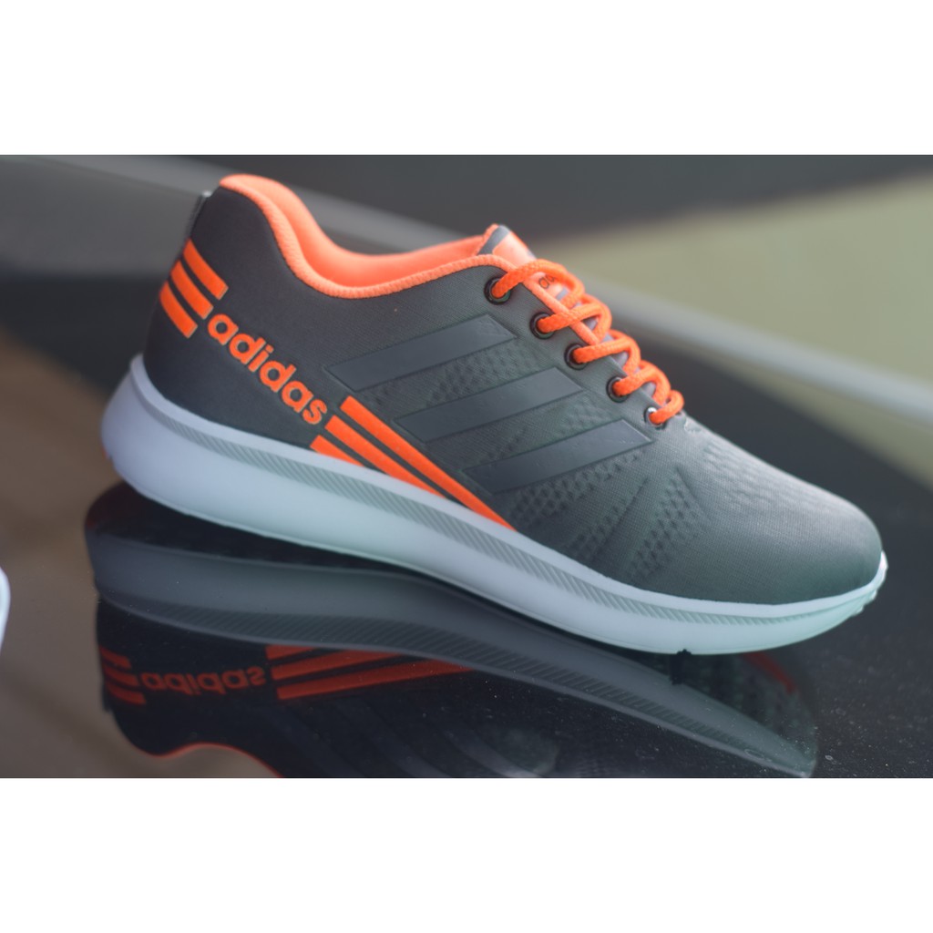 SEPATU ADIDAS NEO RUNNING ABU ORANGE