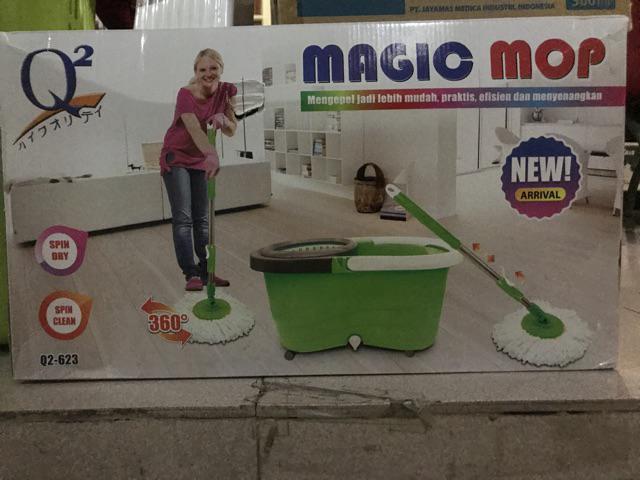 Q2 Magic Mop Roda Spin Mop Wonder Mop Q2 623 - Alat Pel Putar Beroda Q2623  .