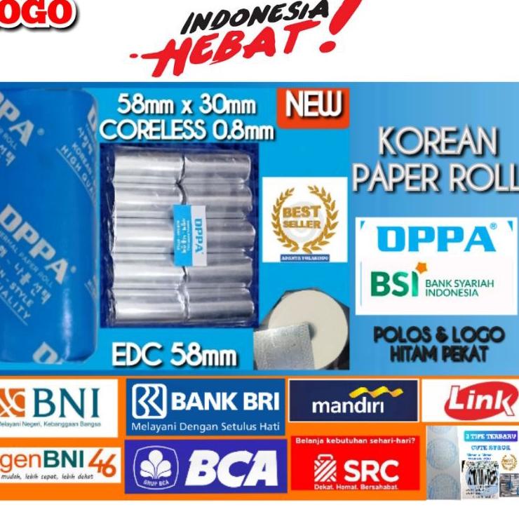 

(nxad -77) Kertas Thermal Struk EDC BNI BRI BCA MANDIRI BSI SRC LINK 58mm MINI PRINTER BLUETOOTH btra169