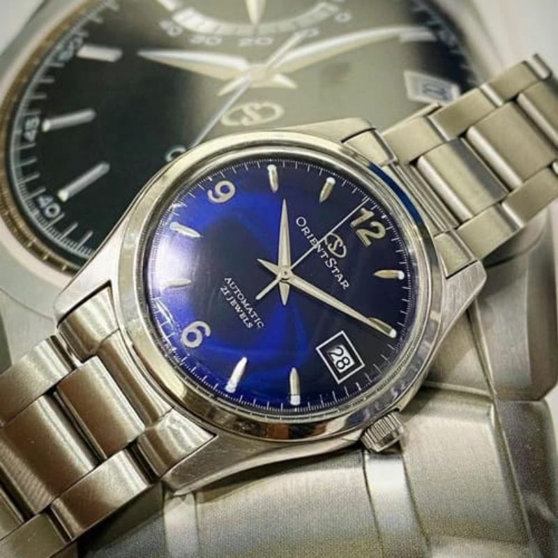 jam tangan langka Orient Star Electric Blue Automatic 21 Jewels